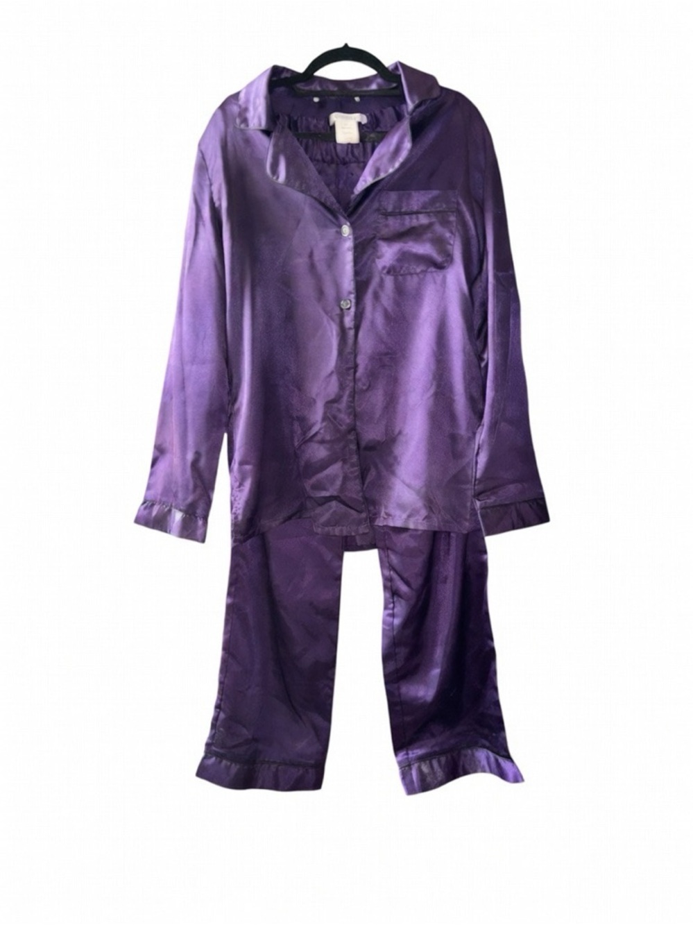 Purple Satin Pajama Set